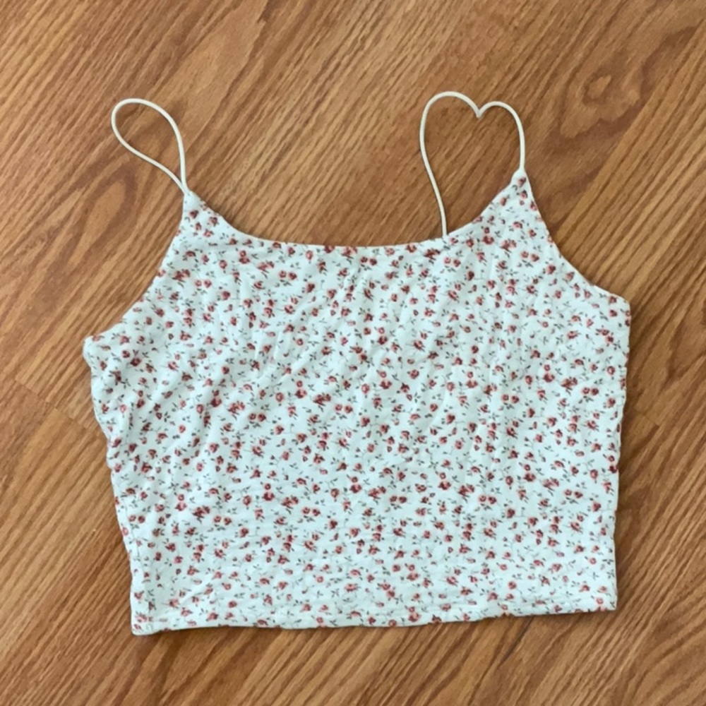 garage white floral tank